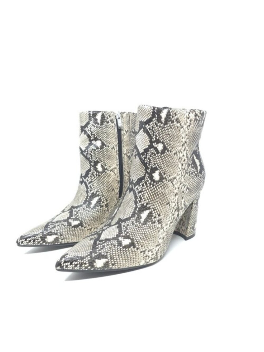 New Marc Fisher Greneda2 Snakeskin Leather Pointed Toe Ankle Boots